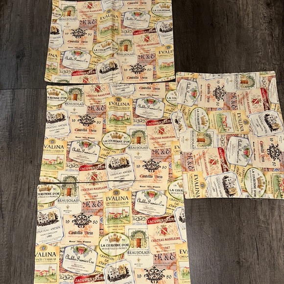 KEY DEE DESIGNS Italian-French wine labels set of 4 placemats - Picture 4 of 4